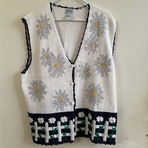 VINTAGE KORET FRANCISCA SPRING EMBROIDERED VEST XL